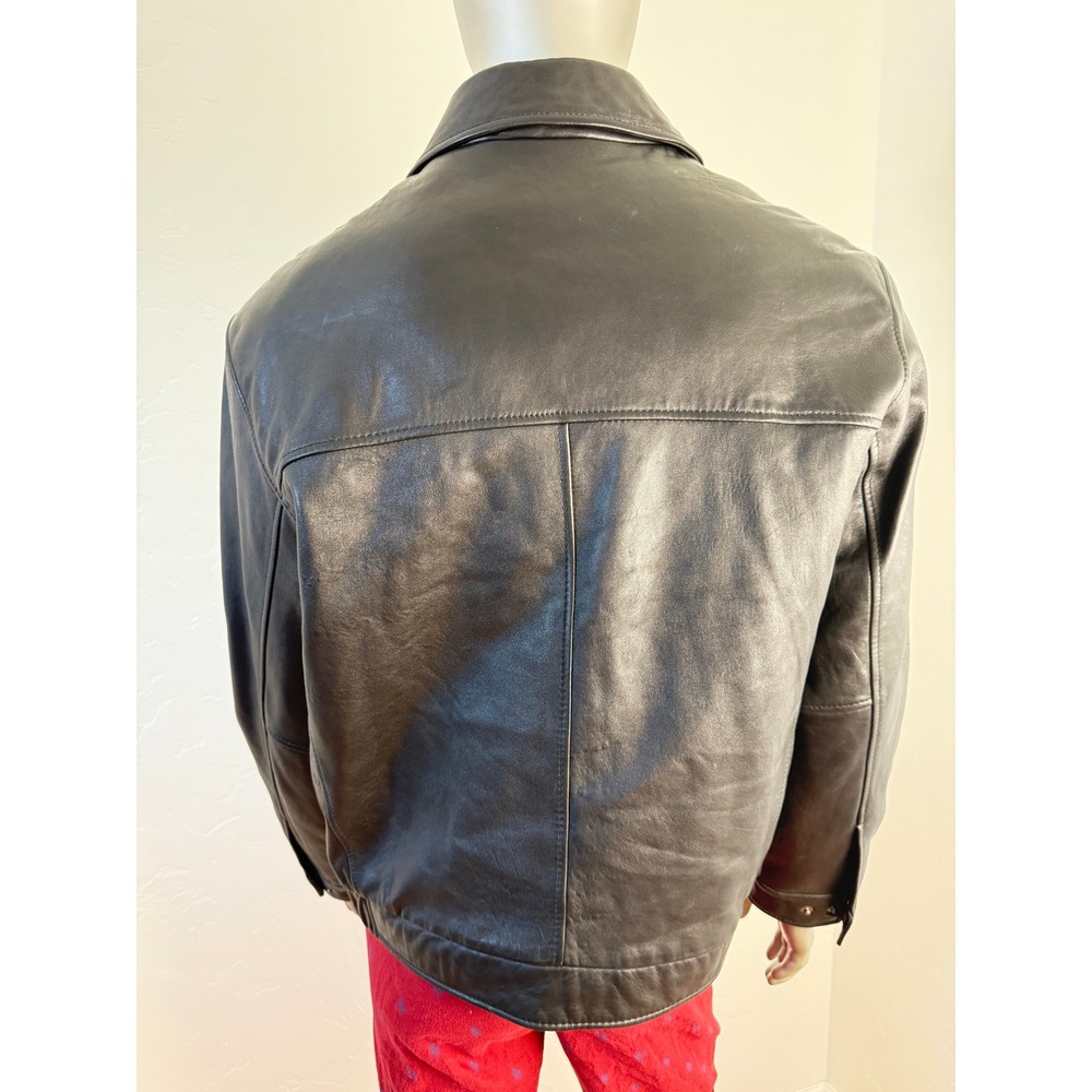 Dockers Men's Y2K Lined Leather Bomber Jacket XL - Picture 2 of 10